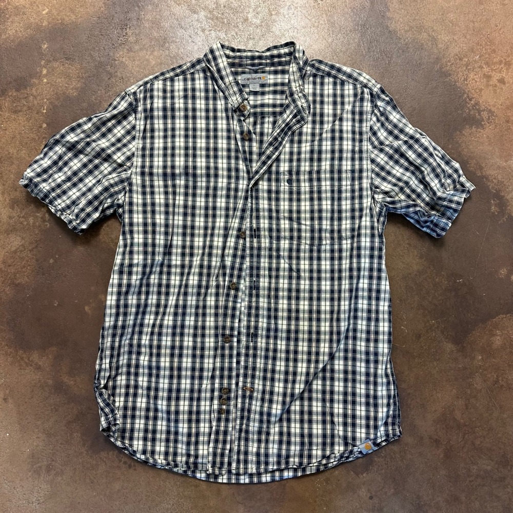 Carhartt Plaid Button Up Short Sleeve Relaxed Fit‎ Shirt Mens Large